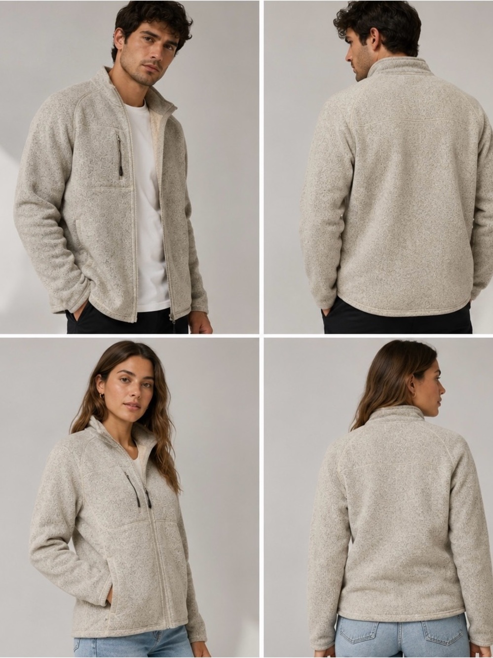 Coleman Neutral Taupe Sherpa Zip Jacket